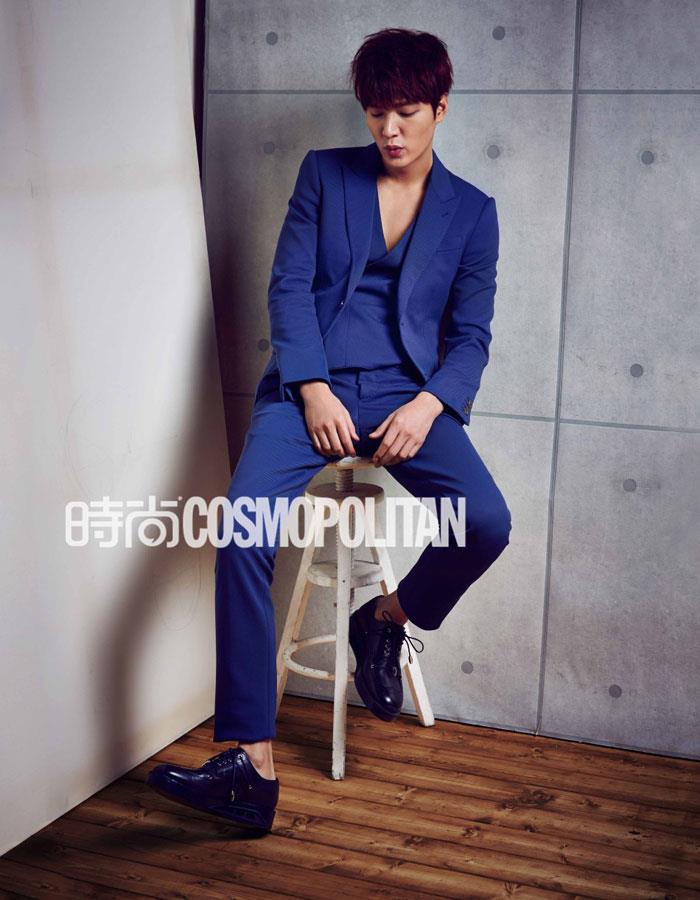 李敏镐《时尚COSMO》3月刊双封面写真